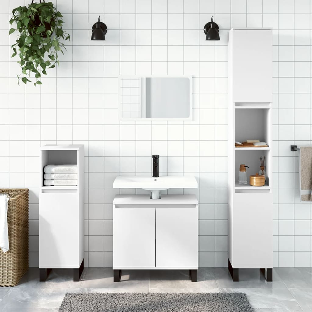 Weißer Badschrank 30x30x190 cm