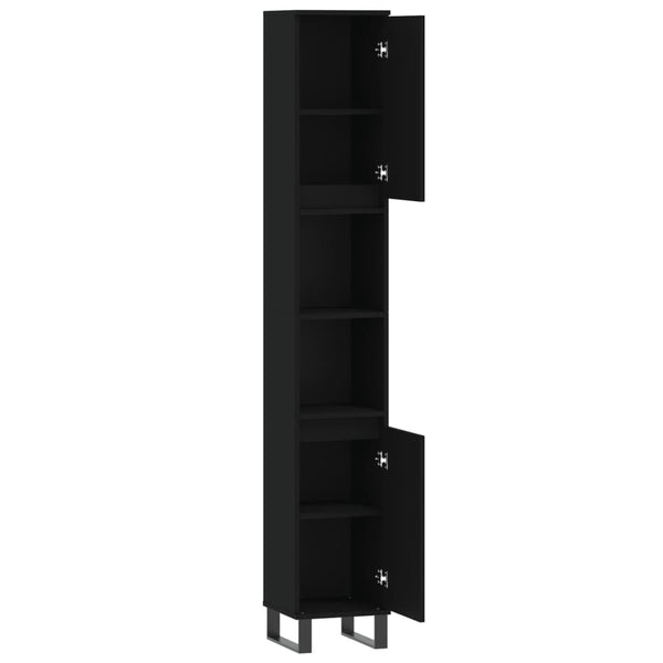 Schwarzer Badschrank 30x30x190 cm