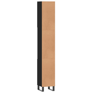 Schwarzer Badschrank 30x30x190 cm