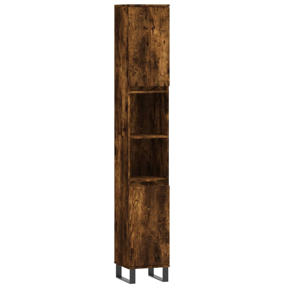 Badschrank Räuchereiche 30x30x190 cm
