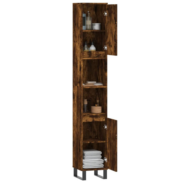 Badschrank Räuchereiche 30x30x190 cm