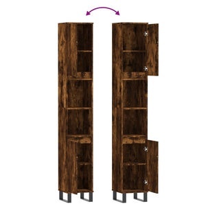 Badschrank Räuchereiche 30x30x190 cm