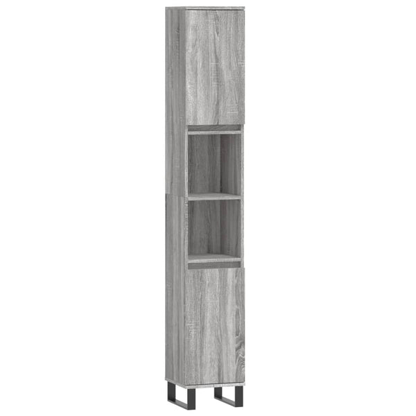 Badschrank Grau Sonoma 30x30x190 cm