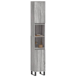 Badschrank Grau Sonoma 30x30x190 cm