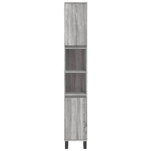 Badschrank Grau Sonoma 30x30x190 cm