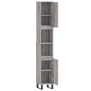 Badschrank Grau Sonoma 30x30x190 cm