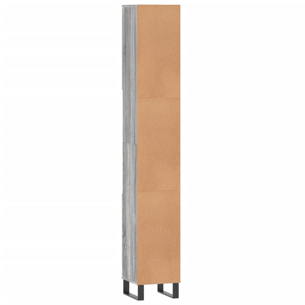 Badschrank Grau Sonoma 30x30x190 cm
