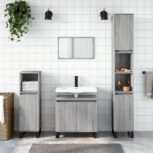 Badschrank Grau Sonoma 30x30x190 cm