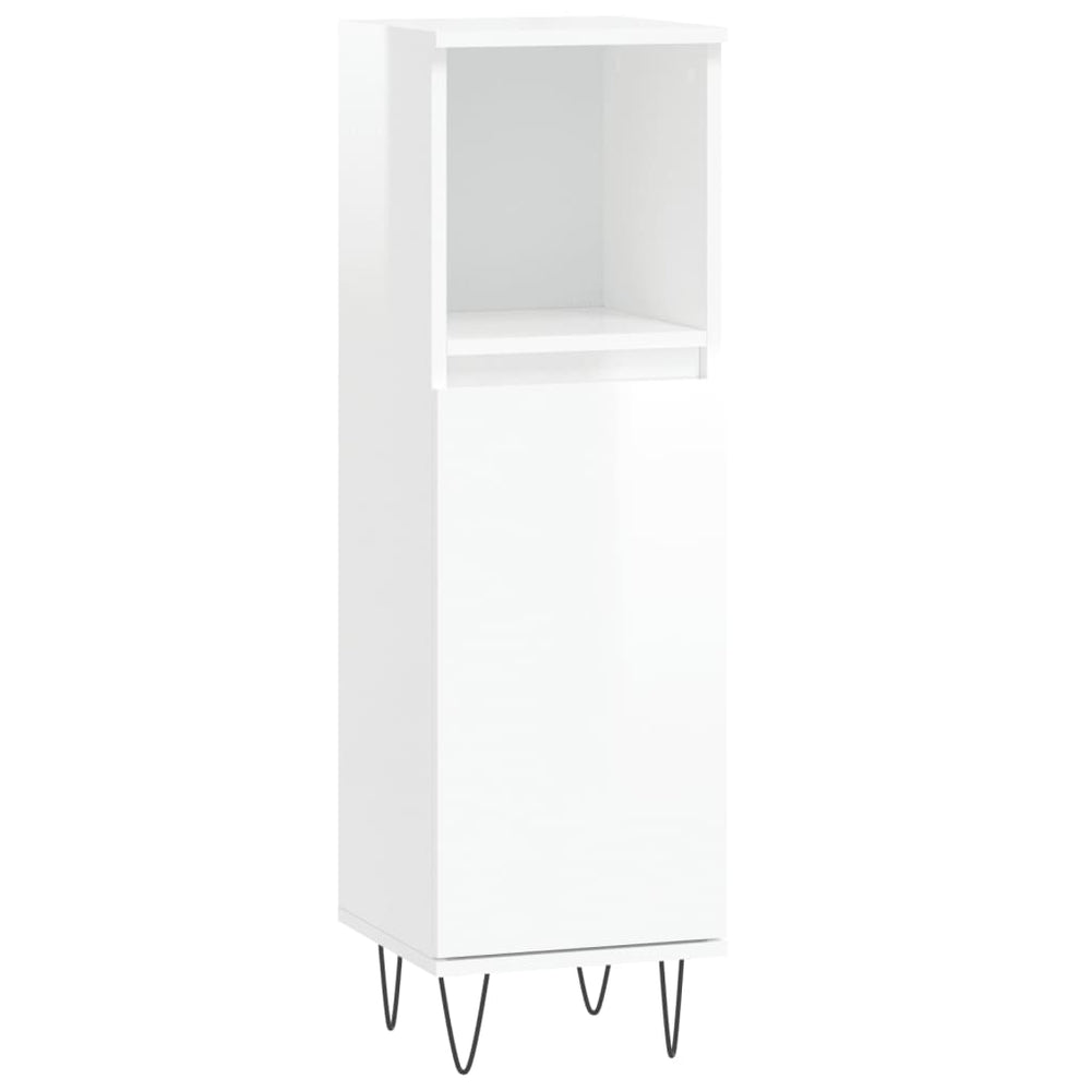 Hochglanz Weißer Badschrank 30x30x100cm