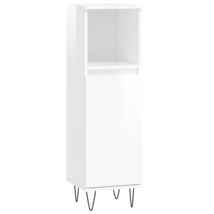 Hochglanz Weißer Badschrank 30x30x100cm