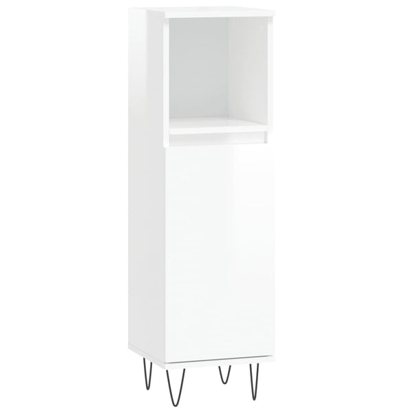 Hochglanz Weißer Badschrank 30x30x100cm