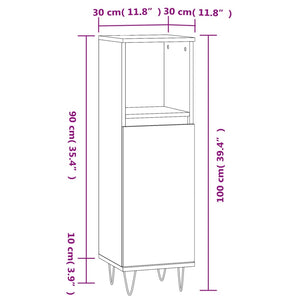 Hochglanz Weißer Badschrank 30x30x100cm