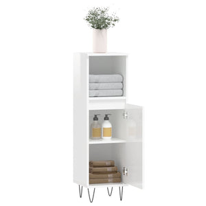 Hochglanz Weißer Badschrank 30x30x100cm
