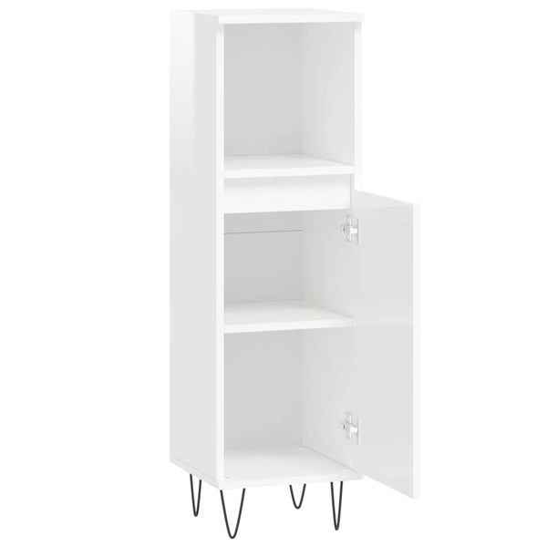 Hochglanz Weißer Badschrank 30x30x100cm