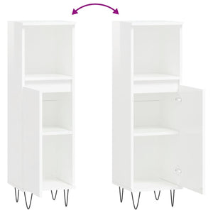 Hochglanz Weißer Badschrank 30x30x100cm