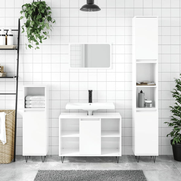 Hochglanz Weißer Badschrank 30x30x100cm