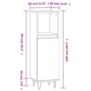 Betongrauer Badschrank 30x30x100 cm