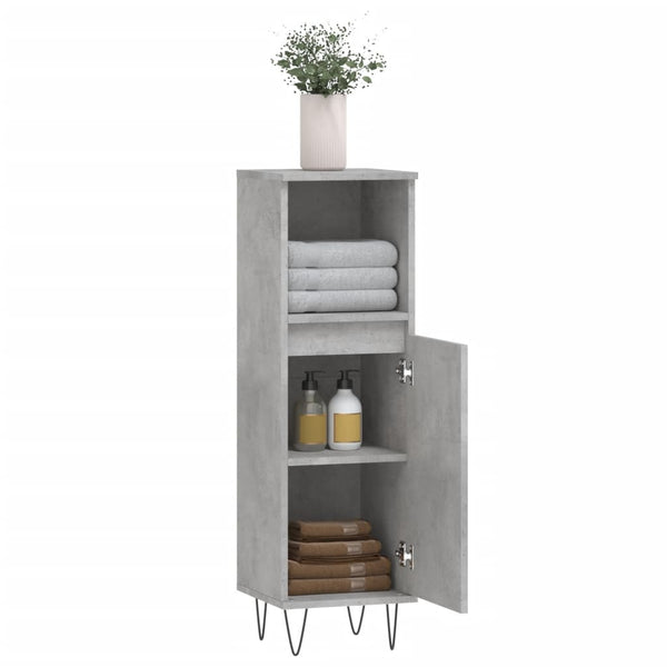 Betongrauer Badschrank 30x30x100 cm