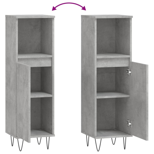 Betongrauer Badschrank 30x30x100 cm
