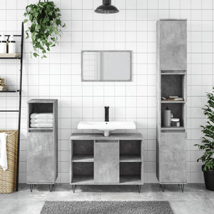 Betongrauer Badschrank 30x30x100 cm