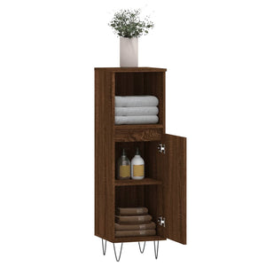 Badschrank Braun Eichenoptik 30x100cm