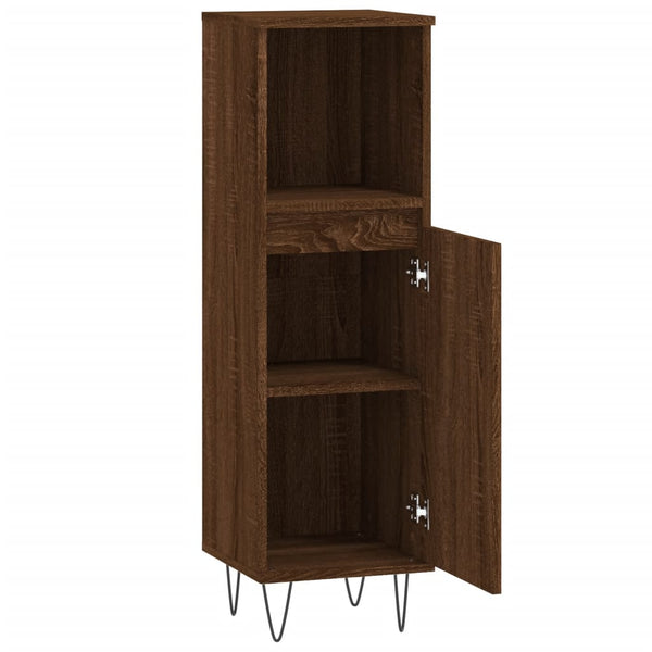 Badschrank Braun Eichenoptik 30x100cm