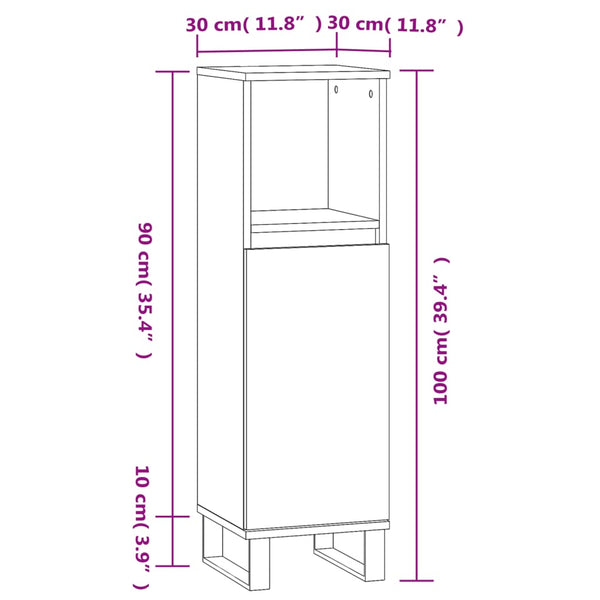 Weißer Badschrank 30x30x100cm