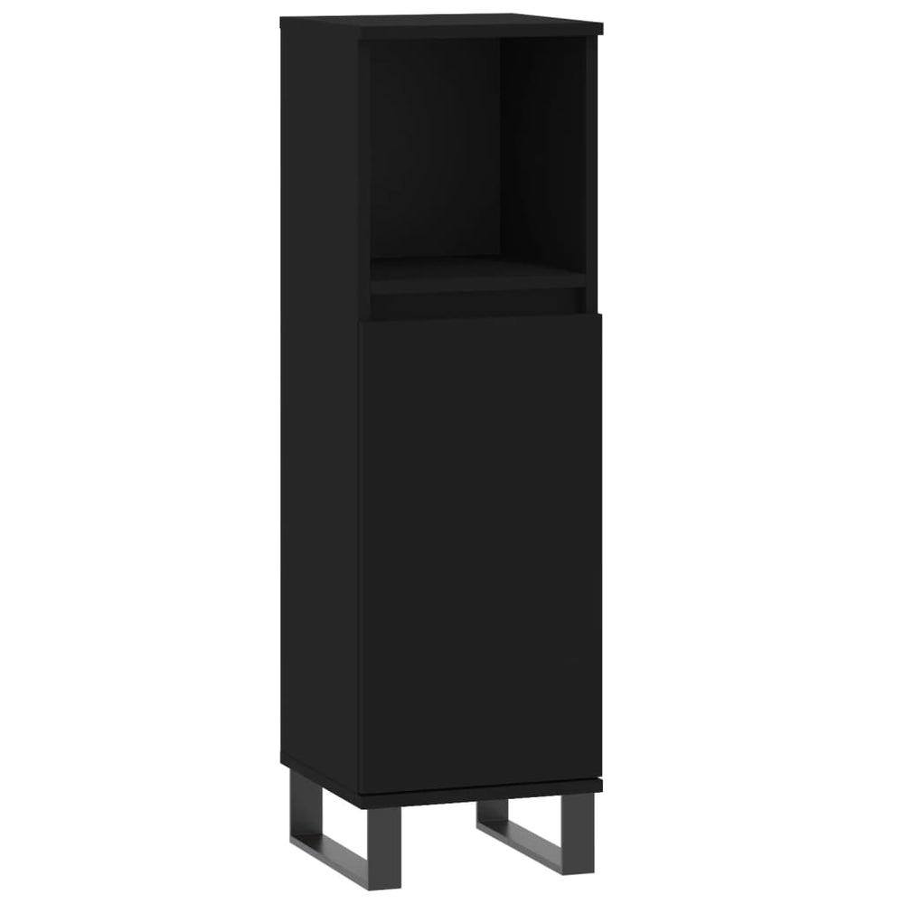 Schwarzer Badschrank 30x30x100 cm