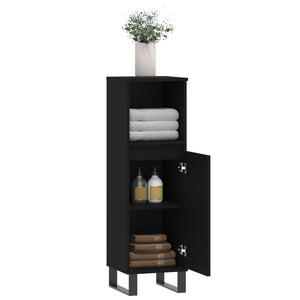 Schwarzer Badschrank 30x30x100 cm