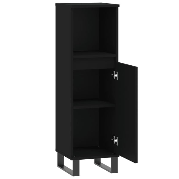 Schwarzer Badschrank 30x30x100 cm