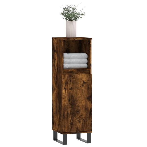 Badschrank Räuchereiche 30x30x100 cm