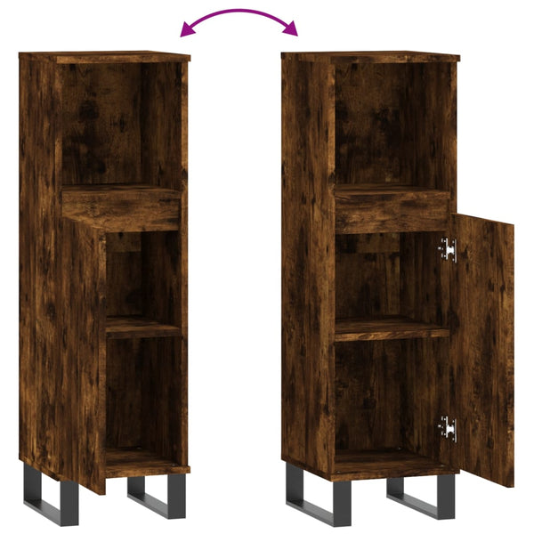 Badschrank Räuchereiche 30x30x100 cm