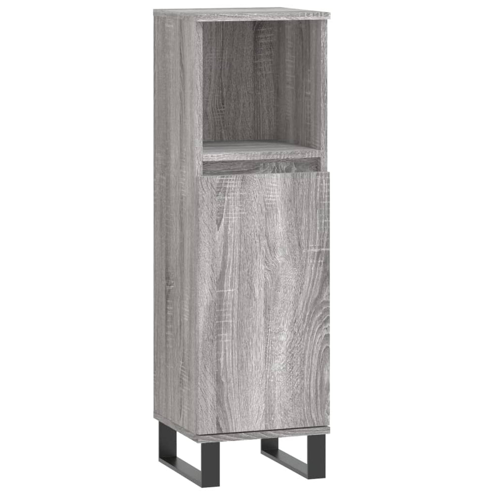 Badschrank Grau Sonoma 30x30x100 cm