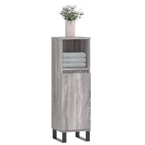 Badschrank Grau Sonoma 30x30x100 cm
