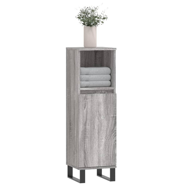 Badschrank Grau Sonoma 30x30x100 cm