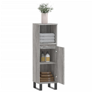 Badschrank Grau Sonoma 30x30x100 cm