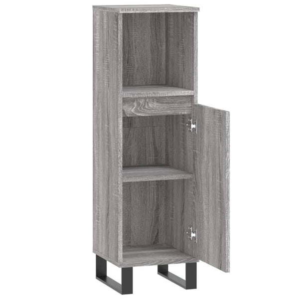 Badschrank Grau Sonoma 30x30x100 cm