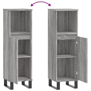 Badschrank Grau Sonoma 30x30x100 cm
