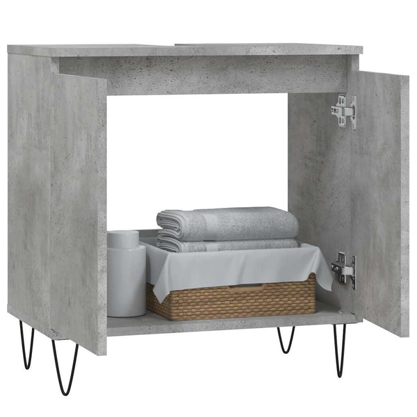 Betongrauer Badschrank, 58x33x60 cm