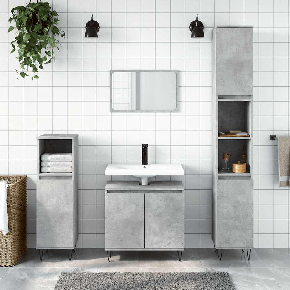Betongrauer Badschrank, 58x33x60 cm