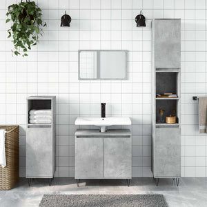 Betongrauer Badschrank, 58x33x60 cm