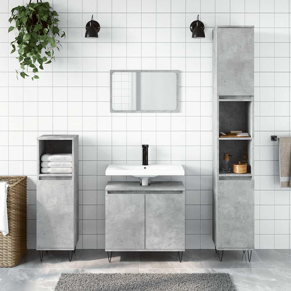 Betongrauer Badschrank, 58x33x60 cm