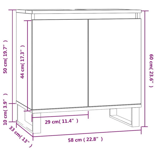 Weißer Badezimmerschrank 58x33x60 cm