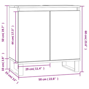 Schwarzer Badschrank 58x60 cm