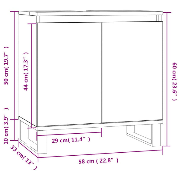 Schwarzer Badschrank 58x60 cm