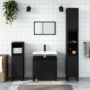 Schwarzer Badschrank 58x60 cm