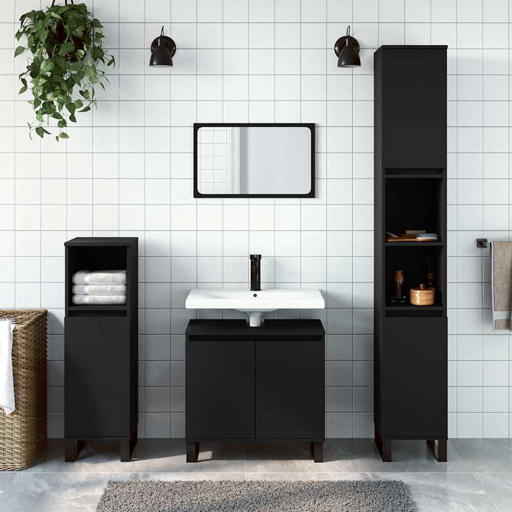 Schwarzer Badschrank 58x60 cm