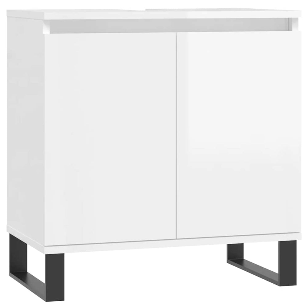 Hochglanz Badschrank Weiß 58x33x60cm