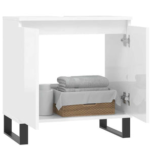 Hochglanz Badschrank Weiß 58x33x60cm