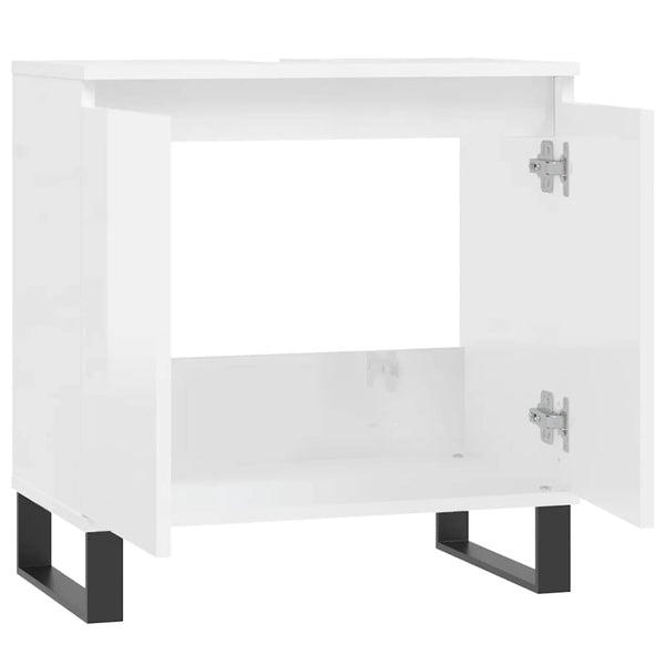 Hochglanz Badschrank Weiß 58x33x60cm